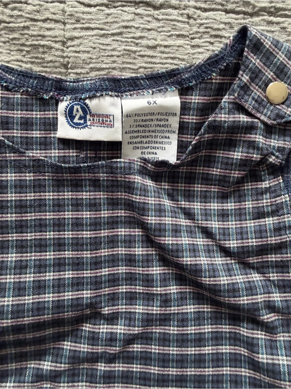 Classic Plaid Shift Dress - Navy